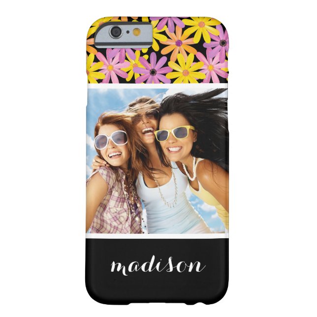 Custom Photo & Name Gerbera flowers pattern Case-Mate iPhone Case (Back)