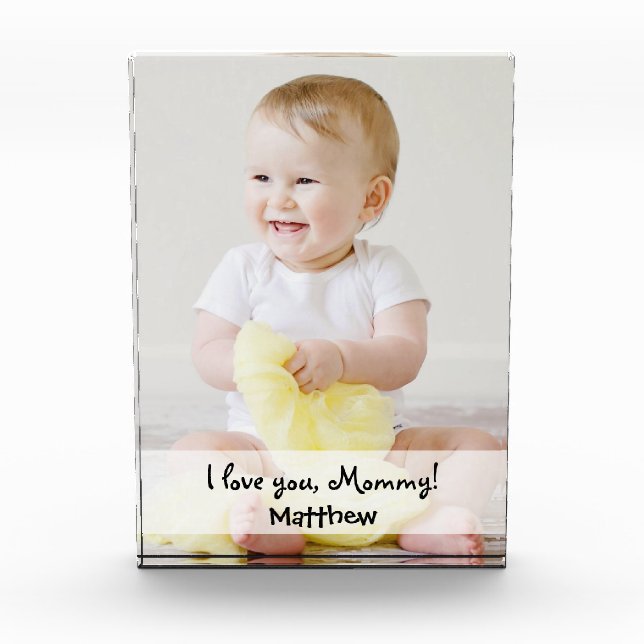 Custom Photo Name I love you mummy  Block (Front)