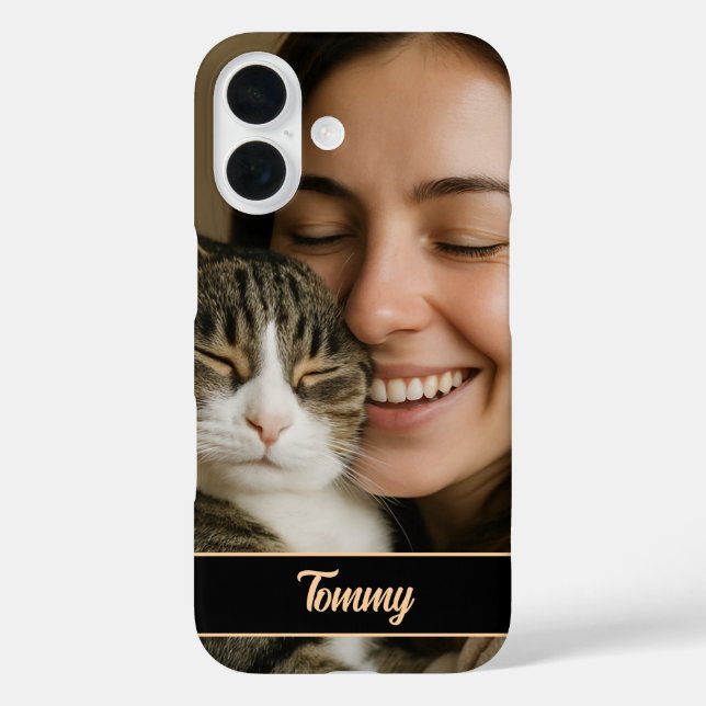 Custom Photo & Name iPhone Case for Pet Lovers  (Back)