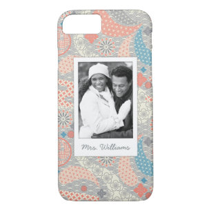 Custom Photo & Name Japanese Style Pattern iPhone 8/7 Case
