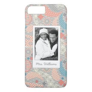 Custom Photo & Name Japanese Style Pattern iPhone 8 Plus/7 Plus Case