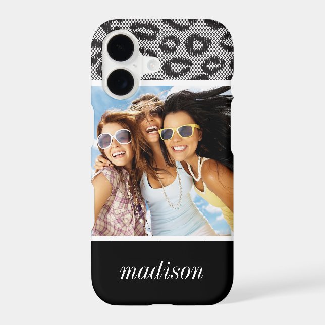 Custom Photo & Name lace with leopard pattern (Back)