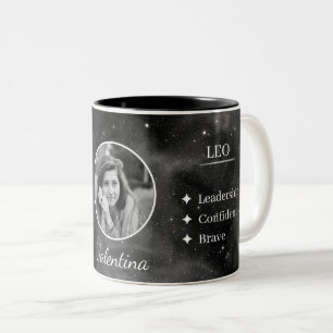 Custom Photo & Name Leo Zodiac Coffee Mug