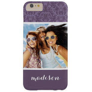 Custom Photo & Name Luxury Purple Wallpaper Barely There iPhone 6 Plus Case