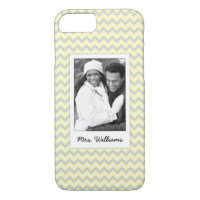 Custom Photo & Name Pastel Chevron Pattern