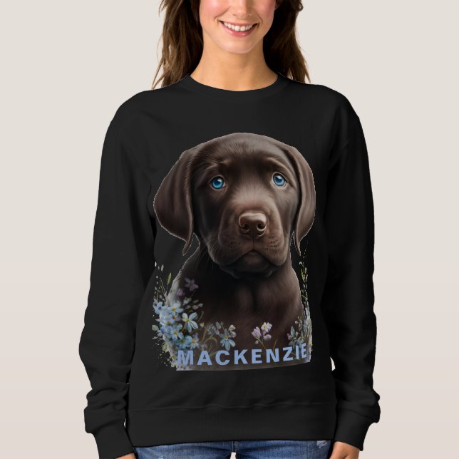 Custom Photo & Name Personalised Womens Floral Pet Sweatshirt (Front)
