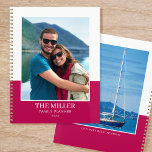 Custom Photo Name Pink Modern Planner<br><div class="desc">Create your own photo year planner! A stylish template personalised with two favourite photographs,  your name,  the year,  and a personal caption or motto. Custom planners make wonderful gifts for family and friends,  and are a great way to keep everyone organised! Printed colours: pink and white.</div>