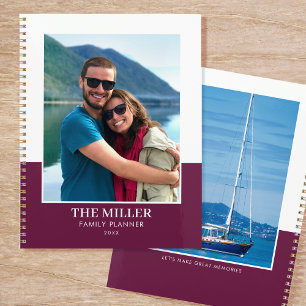 Custom Photo Name Plum Modern Planner