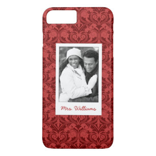 Custom Photo & Name Red Wallpaper iPhone 8 Plus/7 Plus Case