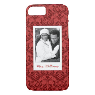 Custom Photo & Name Red Wallpaper iPhone 8/7 Case