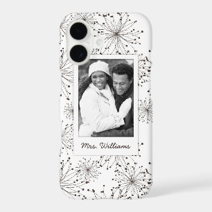 Custom Photo & Name Retro floral background