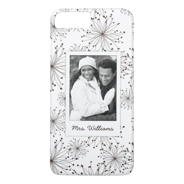 Custom Photo & Name Retro floral background Case-Mate iPhone Case (Back)