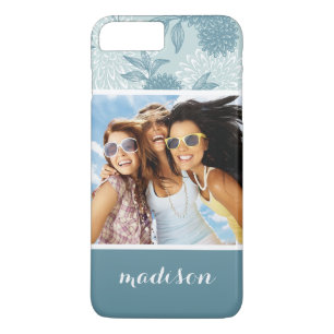 Custom Photo & Name Retro Floral Pattern 2 2 iPhone 8 Plus/7 Plus Case