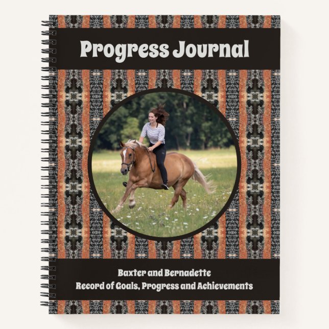 Custom Photo Name Riding Lesson Training Journal (Front)