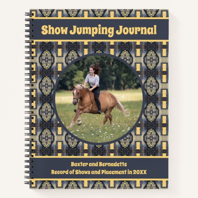 Custom Photo Name Riding Lesson Training Journal (Front)