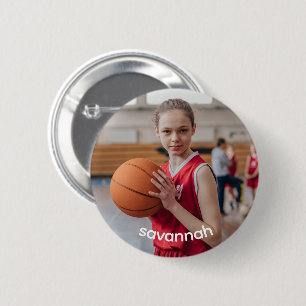 Custom Photo & Name Sports 6 Cm Round Badge