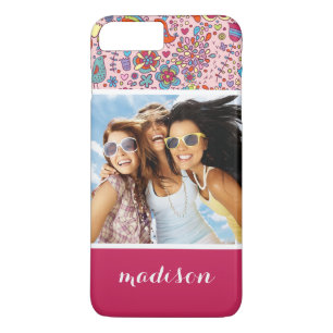 Custom Photo & Name Spring pattern with flowers iPhone 8 Plus/7 Plus Case