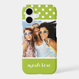 Custom Photo & Name Spring pattern with polka dots