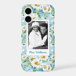 Custom Photo & Name Stylish floral pattern 2