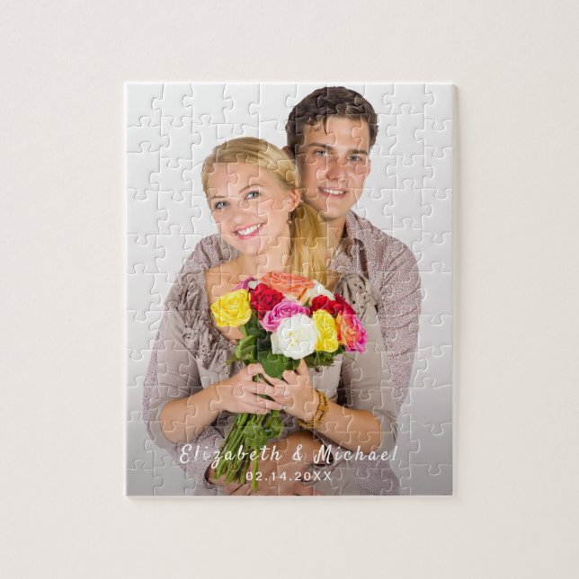 Custom Photo Name Template Jigsaw Puzzle (Vertical)