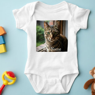 Custom Photo Name Text Personalised Baby Bodysuit