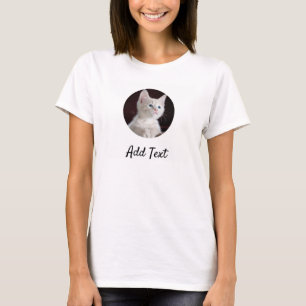 Custom Photo Name Text Personalised Pet Cat  Mum T-Shirt