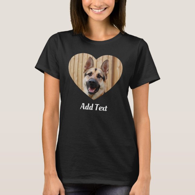 Custom Photo Name Text Personalised Pet Dog Mum T-Shirt (Front)
