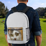 Custom Photo Name Text Personalised Printed Backpack<br><div class="desc">Upload a photo, add text, and easily create your personalised printed backpack. Click EDIT DESIGN, then select BACKGROUND to change the background colour for each side separately. You can TRANSFER this DESIGN to other Zazzle products and adjust it to fit most Zazzle items. Thank you for choosing our designs and...</div>