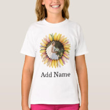 Custom Photo Name Text Personalised sunflower