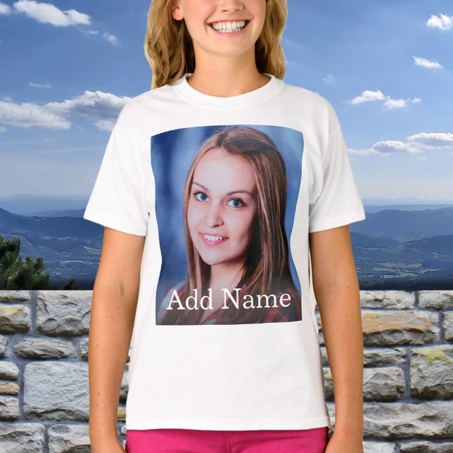 Custom Photo Name Text Personalised T-Shirt (Creator Uploaded)