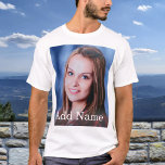 Custom Photo Name Text Personalized T-Shirt<br><div class="desc">Upload your photo, add a name or text, and easily create your personalized photo t-shirt. Click CUSTOMIZE to change the text color. You can TRANSFER this DESIGN on other Zazzle products and adjust it to fit most of the Zazzle items. You can also click CUSTOMIZE FURTHER to add, delete or...</div>