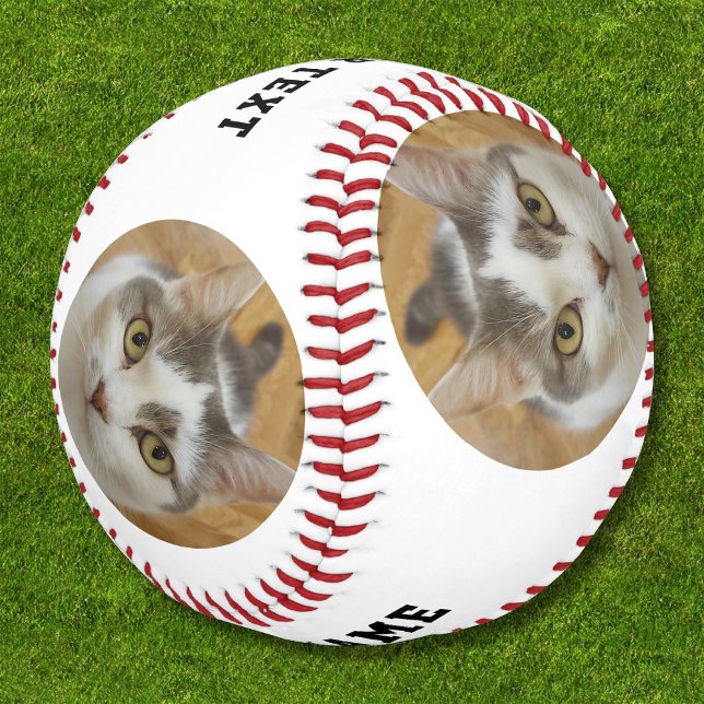 Custom Photo Name Text Template Personalised Baseball (Creator Uploaded)