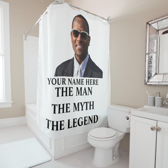 Custom photo name the man the myth the legend shower curtain (In Situ)