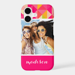 Custom Photo & Name Triangles geometrical pattern