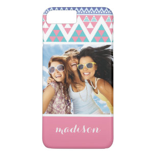 Custom Photo & Name Tribal aztec colourful pattern iPhone 8 Plus/7 Plus Case