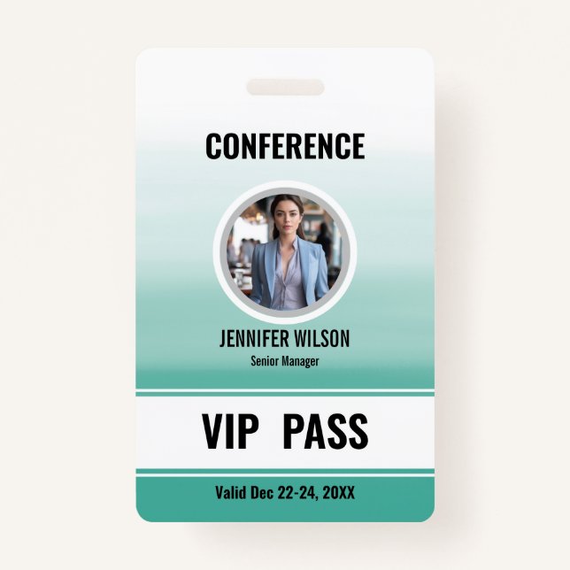 Custom Photo Name VIP All Access Pass Badge  ID Badge (Front)