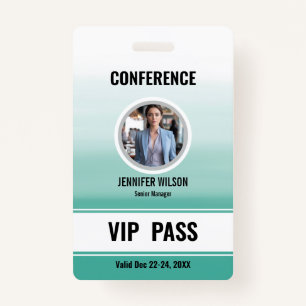 Custom Photo Name VIP All Access Pass Badge  ID Badge
