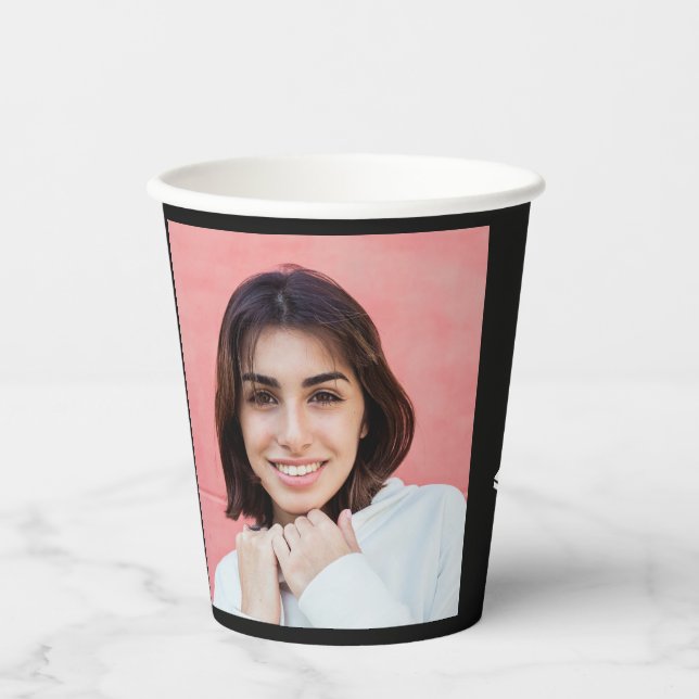Custom photo, name, year and colour Graduation Paper Cups (Front)