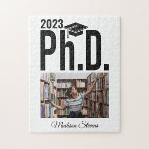 Custom photo, name & year Ph.D. Jigsaw Puzzle