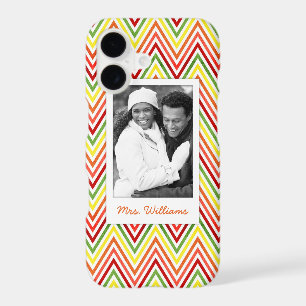 Custom Photo & Name Zigzag Chevron Pattern