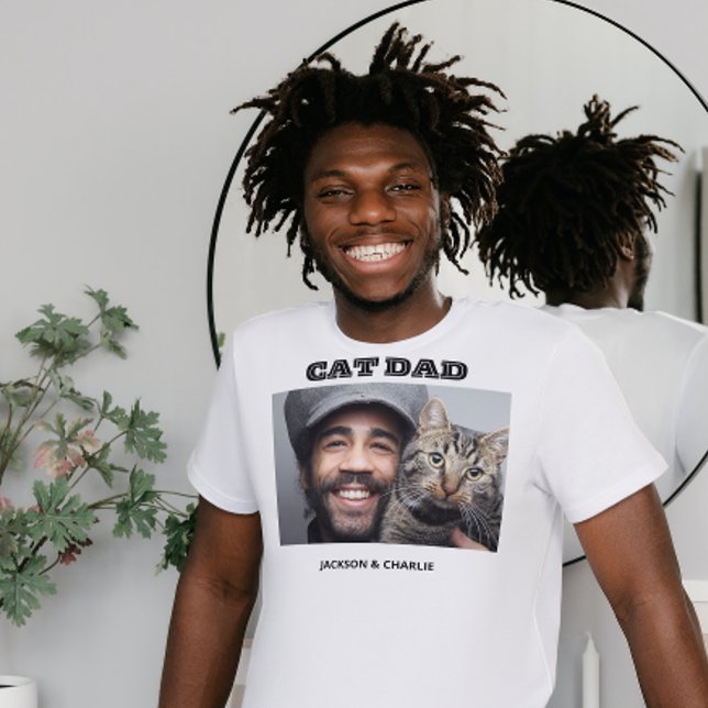 custom photo names Cat dad cat daddy typography  T-Shirt (Creator Uploaded)