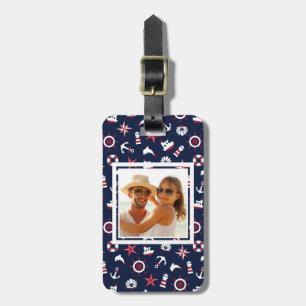 Custom Photo Nautical Sea Pattern Luggage Tag