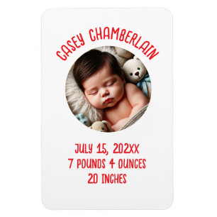 custom photo newborn baby announcement magnet
