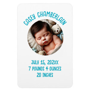 custom photo newborn baby announcement magnet