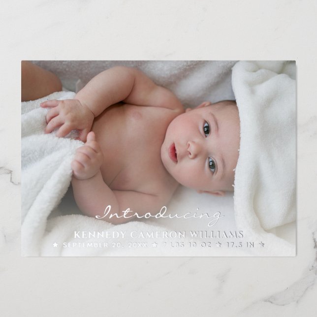 Custom Photo Newborn Simple Cute Hello Baby Birth (Front)