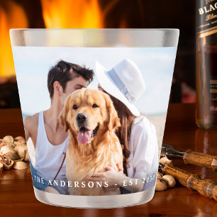 Custom Photo Newlywed Name Date Wedding Shot Glass