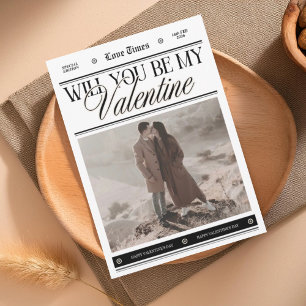 Custom photo newspaper Valentine's day Card