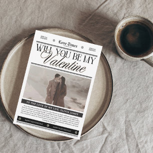Custom photo newspaper Valentine's day Card