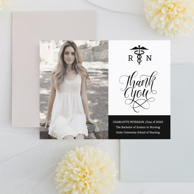 Custom Photo Nurse Graduation Thank You Postcard (Creator Uploaded)