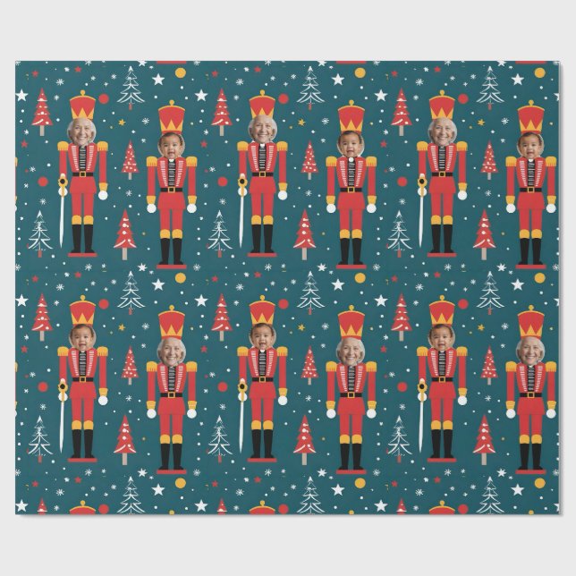 custom photo nutcracker Wrapping Paper - 2 images (Flat)